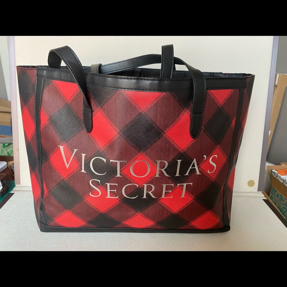 Victoria Secret Buffalo Plaid Tote Bag